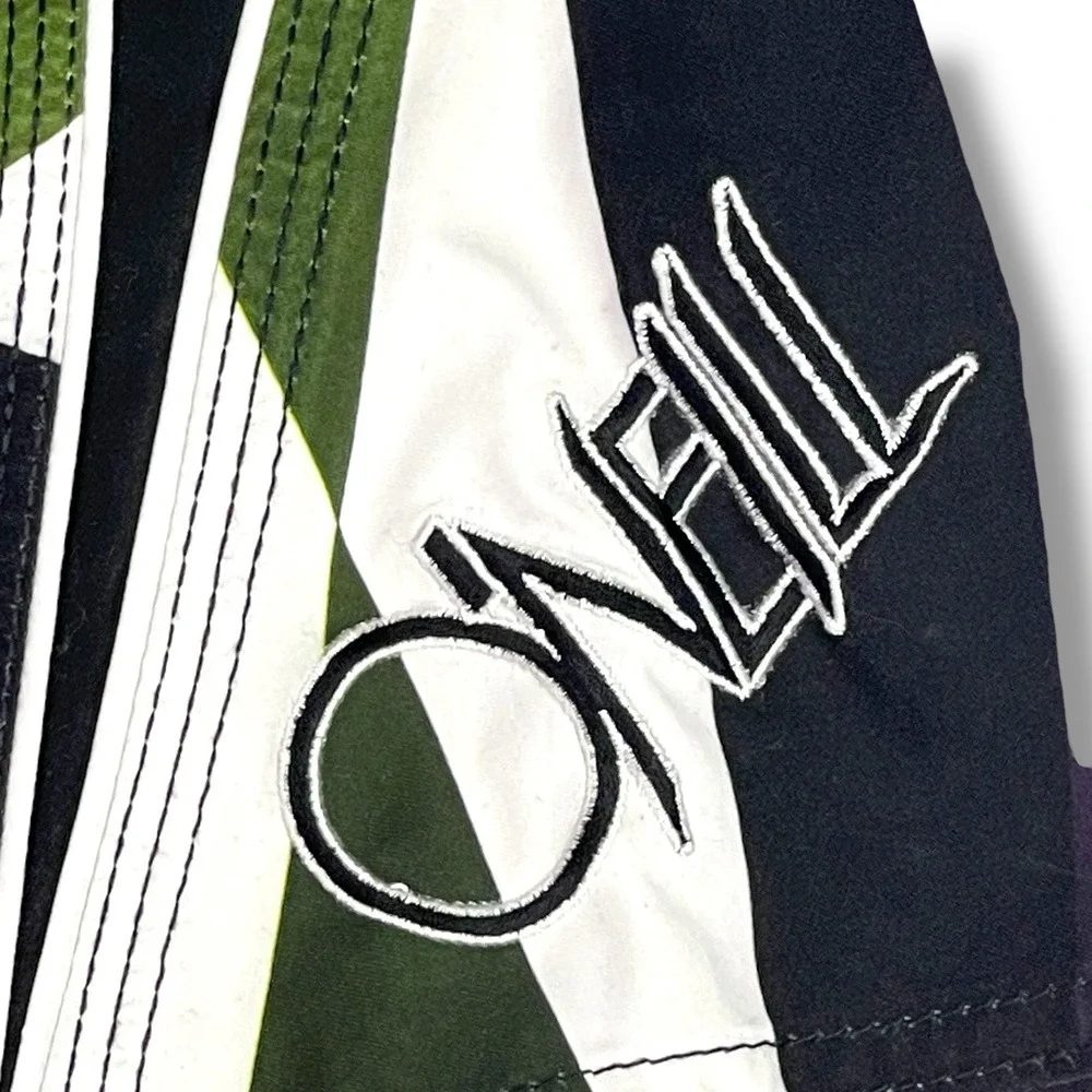 O'Neill Board Shorts Mens 38 Y2K 90s Surf Retro Geometric Multicolor Swim Trunks